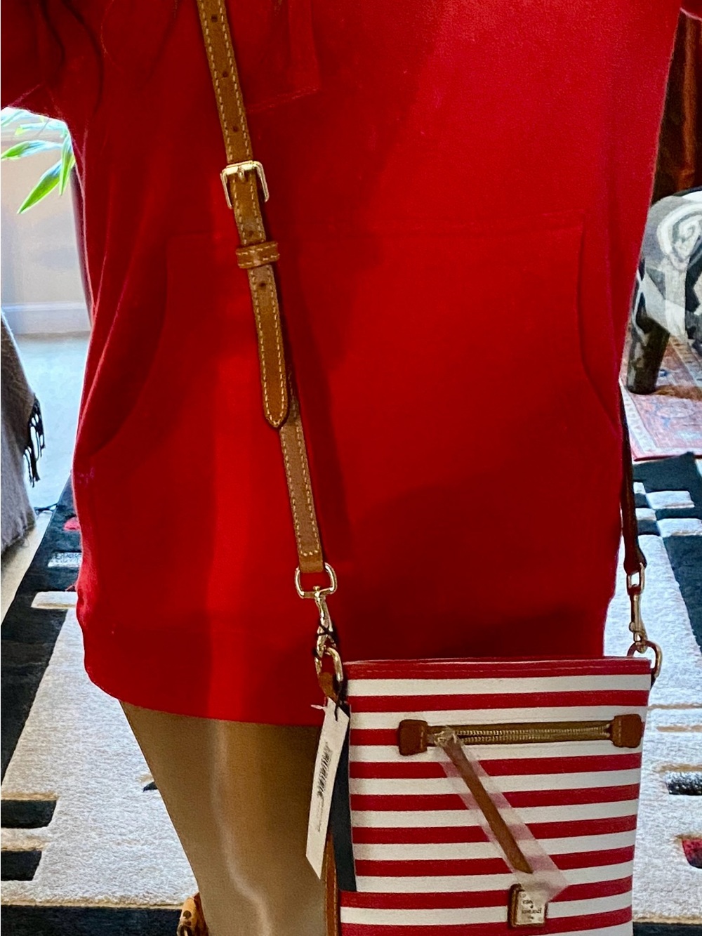 Dooney & Bourke Red and Cream Striped Crossbody Bag NWT - Picture 16 of 16